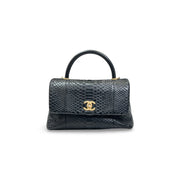 Chanel Black Python Large Coco Top Handle Bag - Jiaxyk